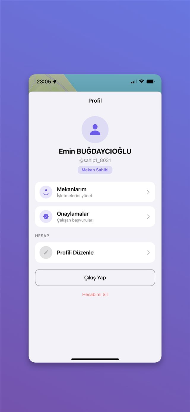 Kartla Yemek harita ekranı