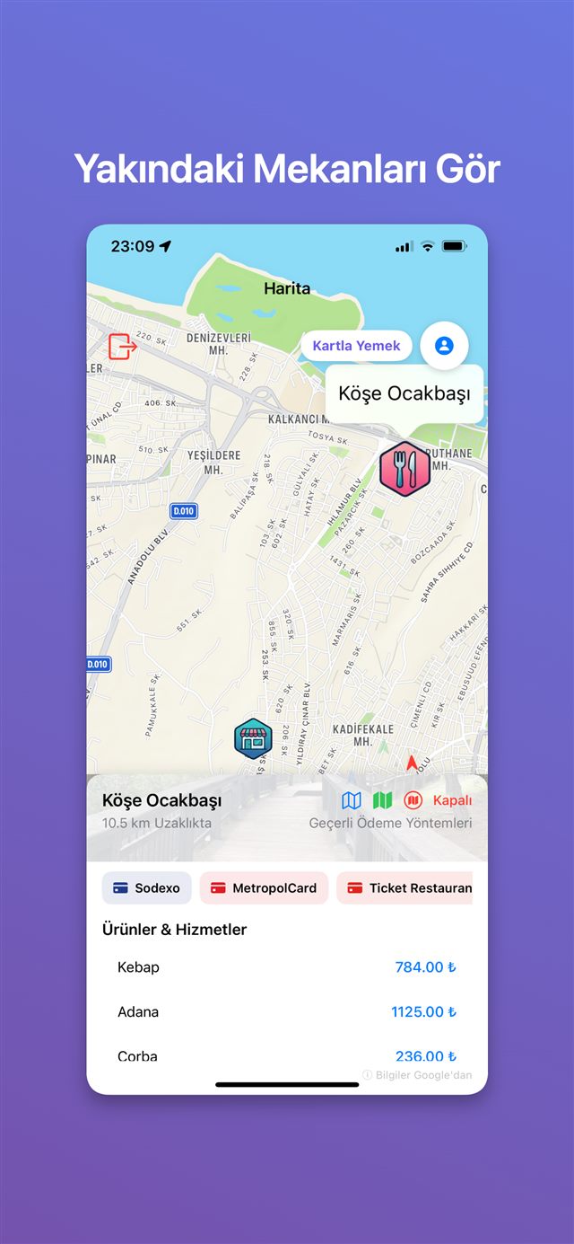 Kartla Yemek uygulama ekranı 7